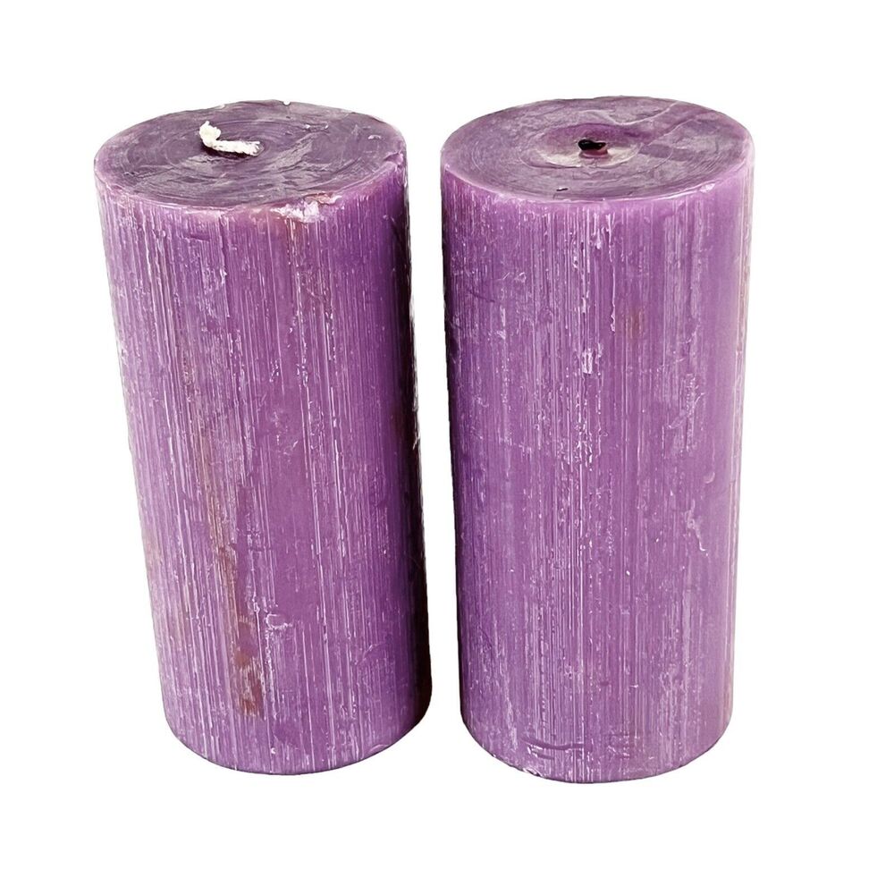 2 Colonial Candle Lavender Sage Scented Pillar Candle 6" Single Wick New, Used